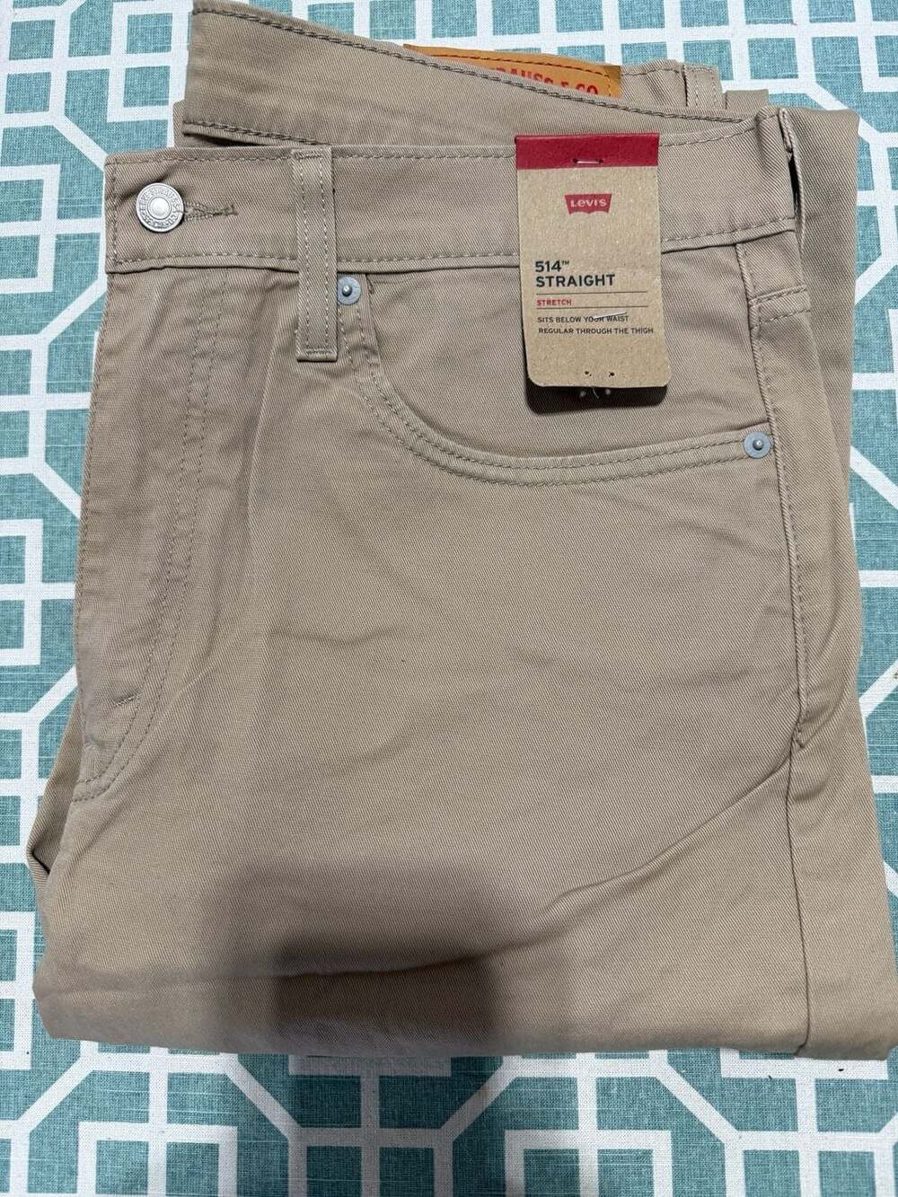 Levi's 514 Straight Pants Size 36x30 Khaki Twill Stretch